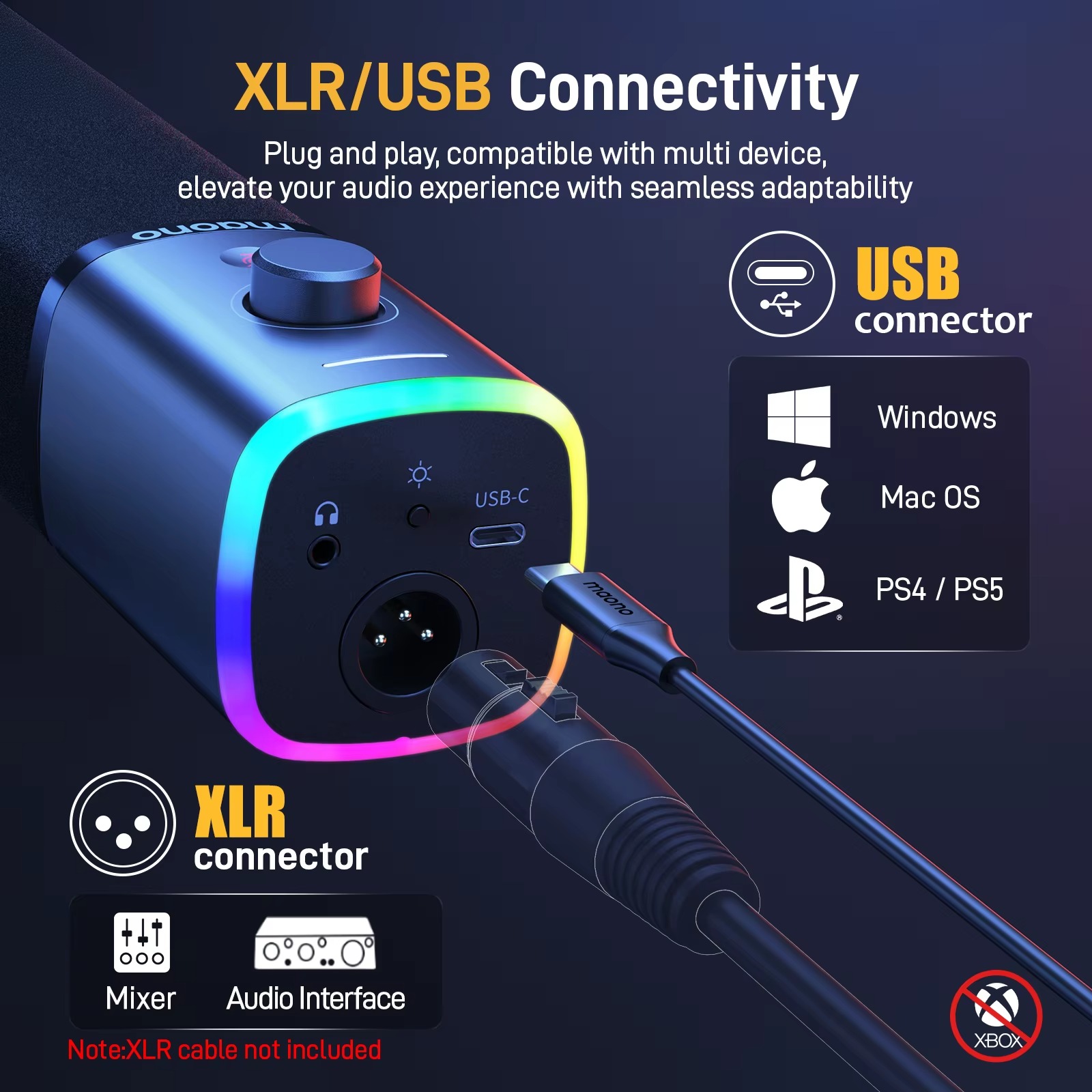 Maono PD100X USB/XLR Dynamic Microphone - Image 3
